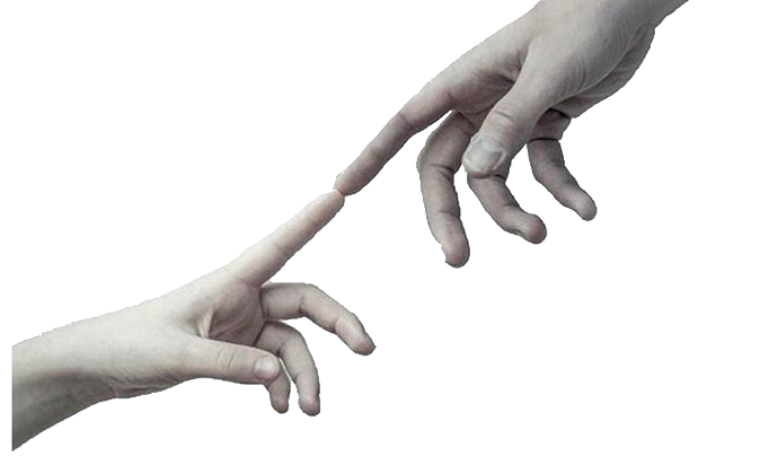 Рука тянется на прозрачном фоне