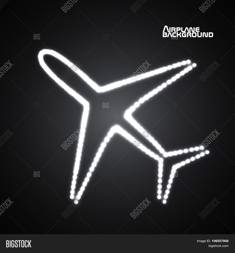 Неоновая вывеска самолетик