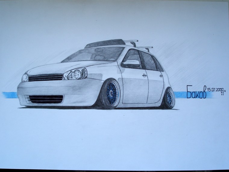 Рисование машины Лада