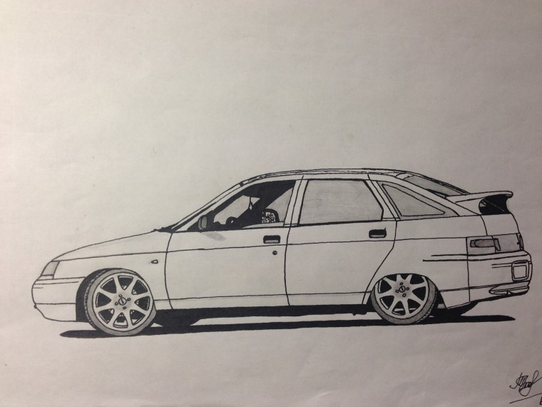 Рисунок ВАЗ 2112 сбоку