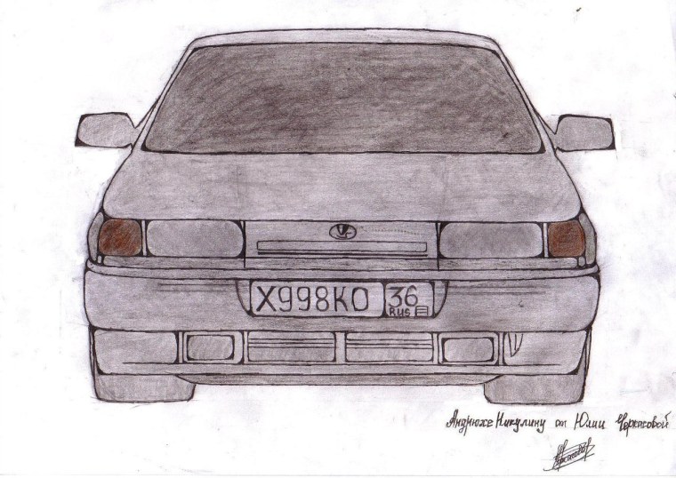 Лада 2114 карандашом сзади
