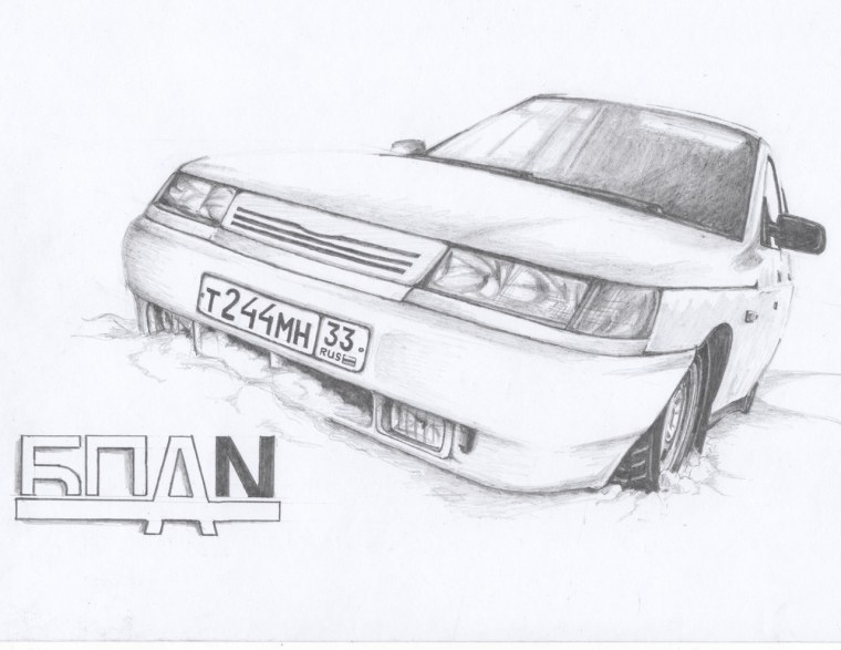 ВАЗ 2112 рисунок сзади