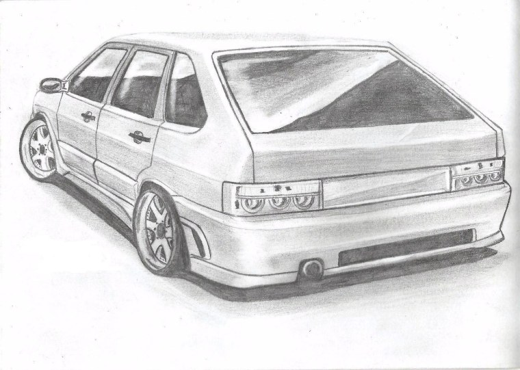 Лада 2114 карандашом сзади