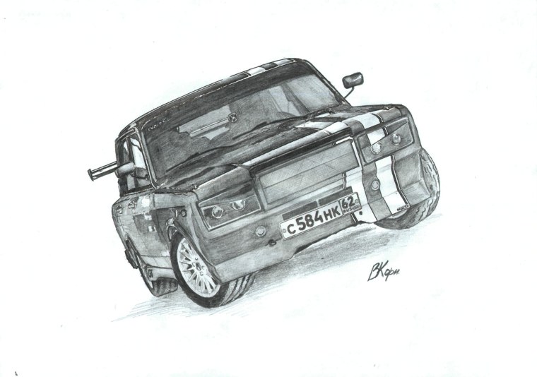 Рисунок машины 2107