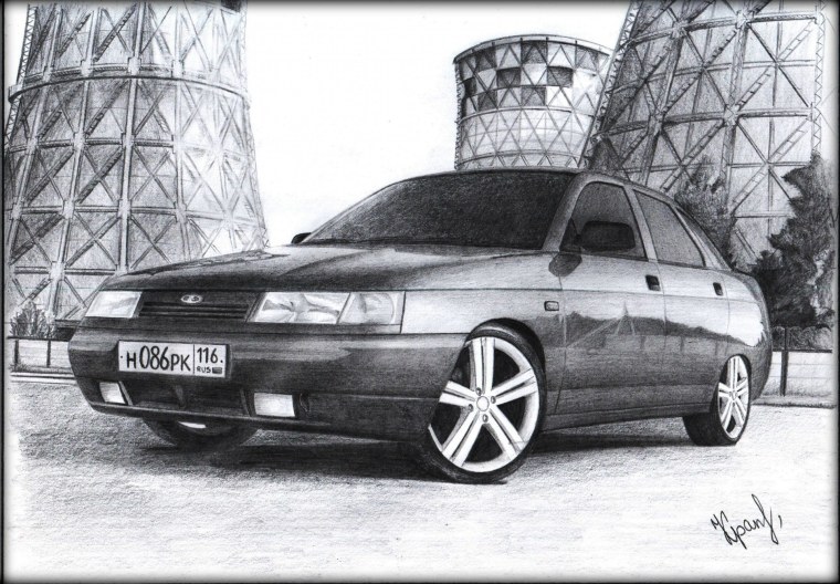 ВАЗ 2110 карандашом