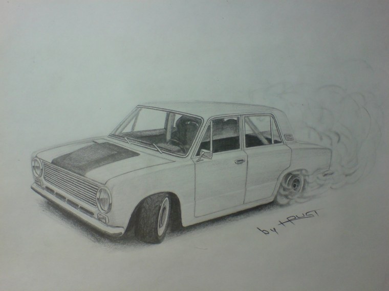 ВАЗ 2107 рисунок сбоку