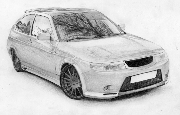 ВАЗ 2112 купе карандашом