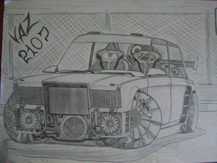Машина тюнингованная нарисовать