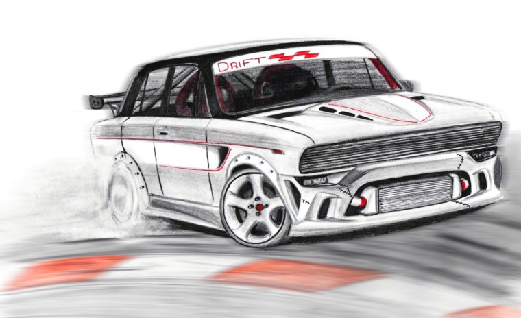 Тюнинговая ВАЗ 2107 рисунок