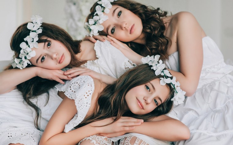 Фотосессия три подруги в студии