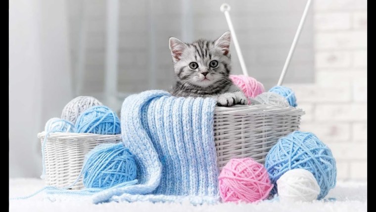 Фон с клубками пряжи