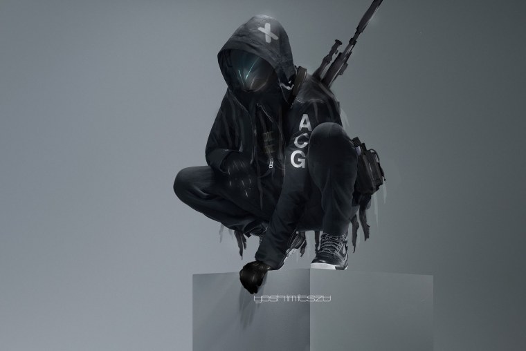 Парень в маске с катаной