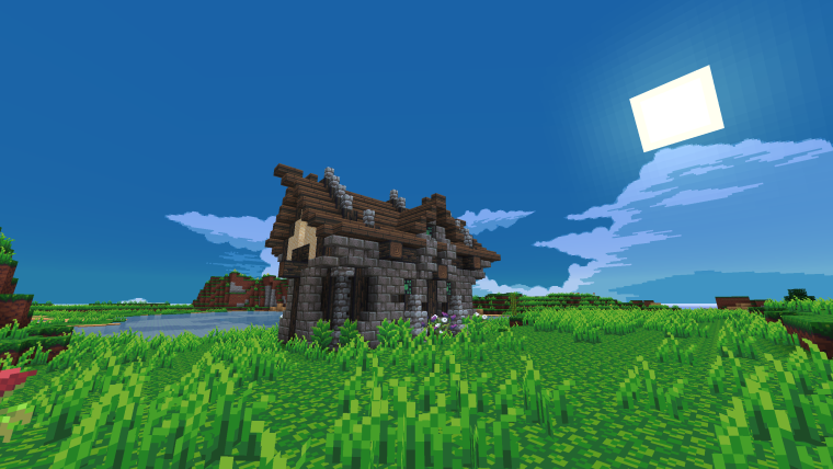 Пейзаж в стиле майнкрафт
