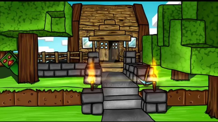 Нарисованный мир майнкрафт