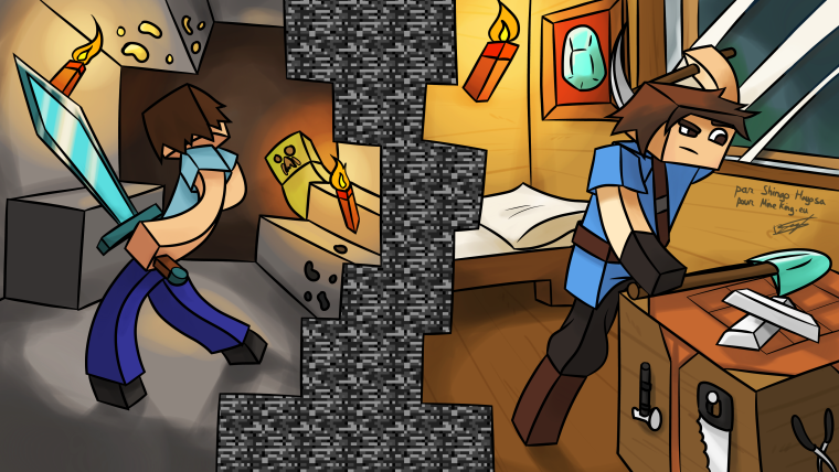 Донат в стиле майнкрафт