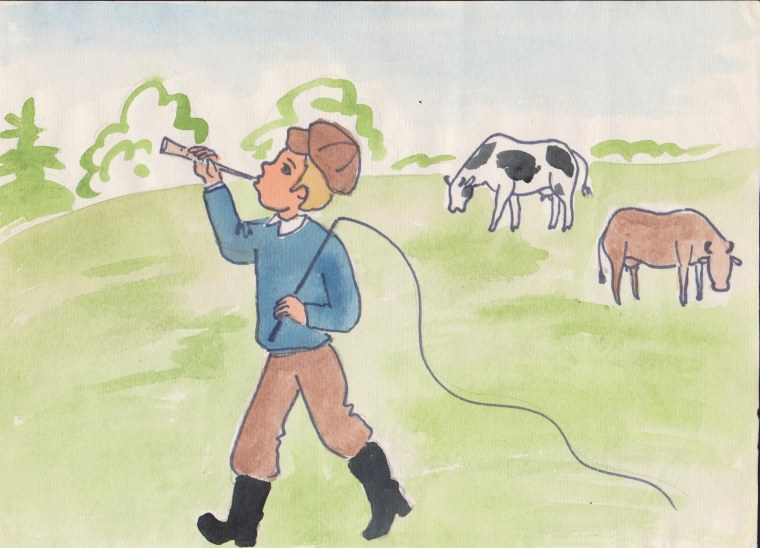Пастушка рисунок