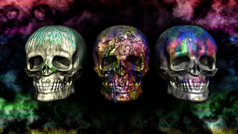 Красный череп на черном фоне