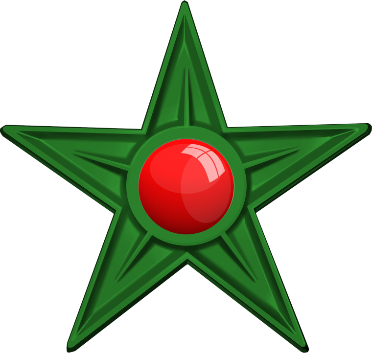 Красная звезда на зеленом фоне