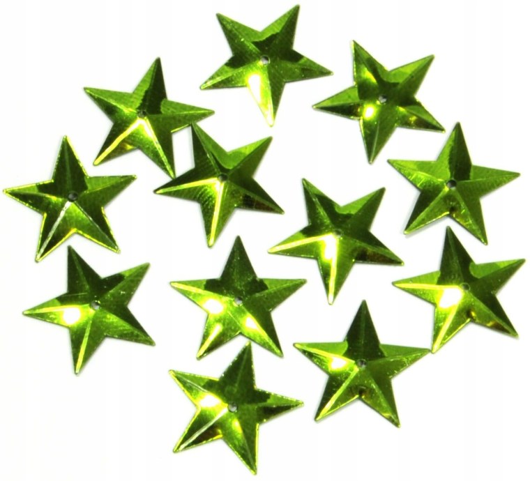 Зеленые звездочки на прозрачном фоне