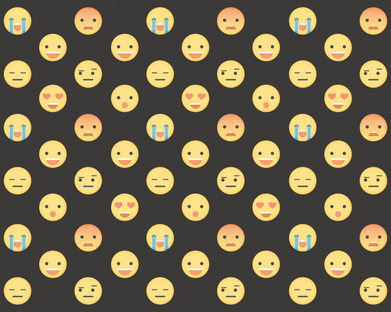 Много смайликов на чёрном фоне