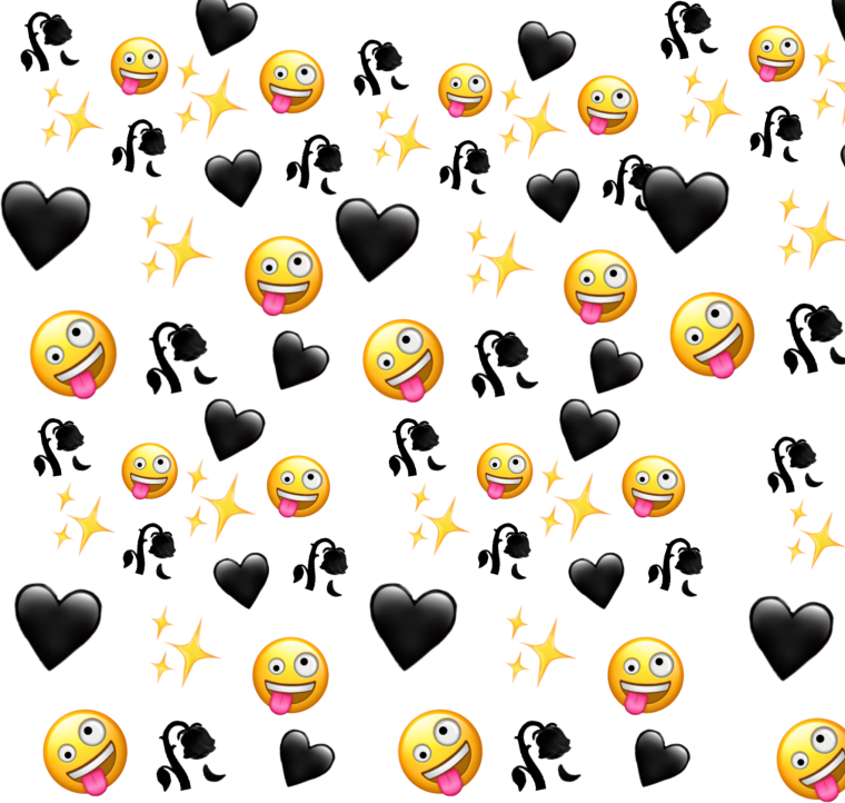 Много смайликов на чёрном фоне