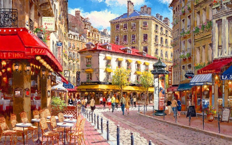 Ночной Париж Эйфелева башня