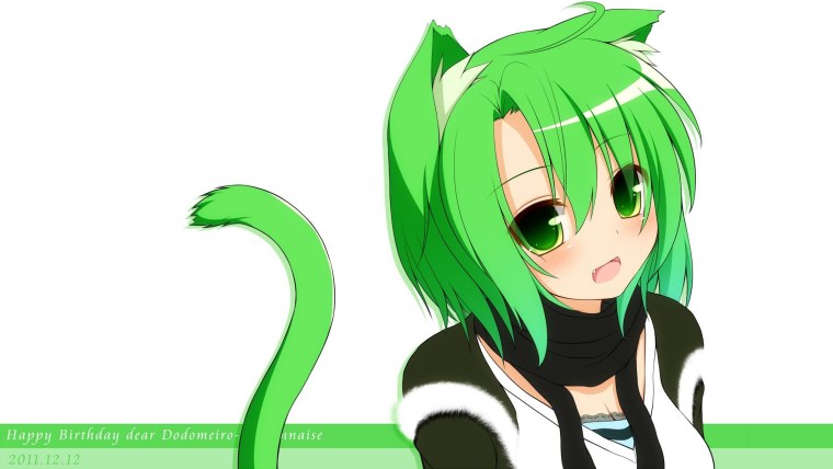 Аниме девочка зеленая