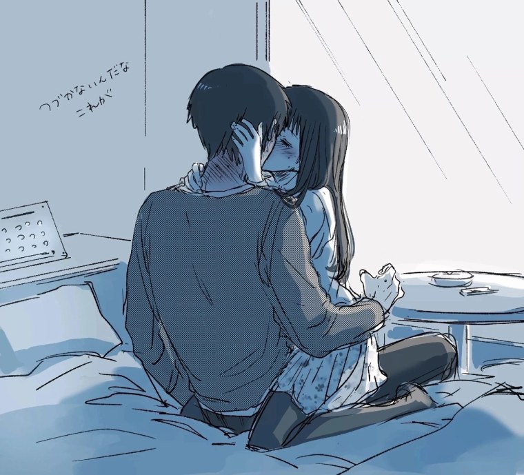 Аниме парочки в кровати