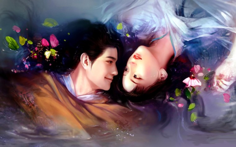 Аниме пара спит