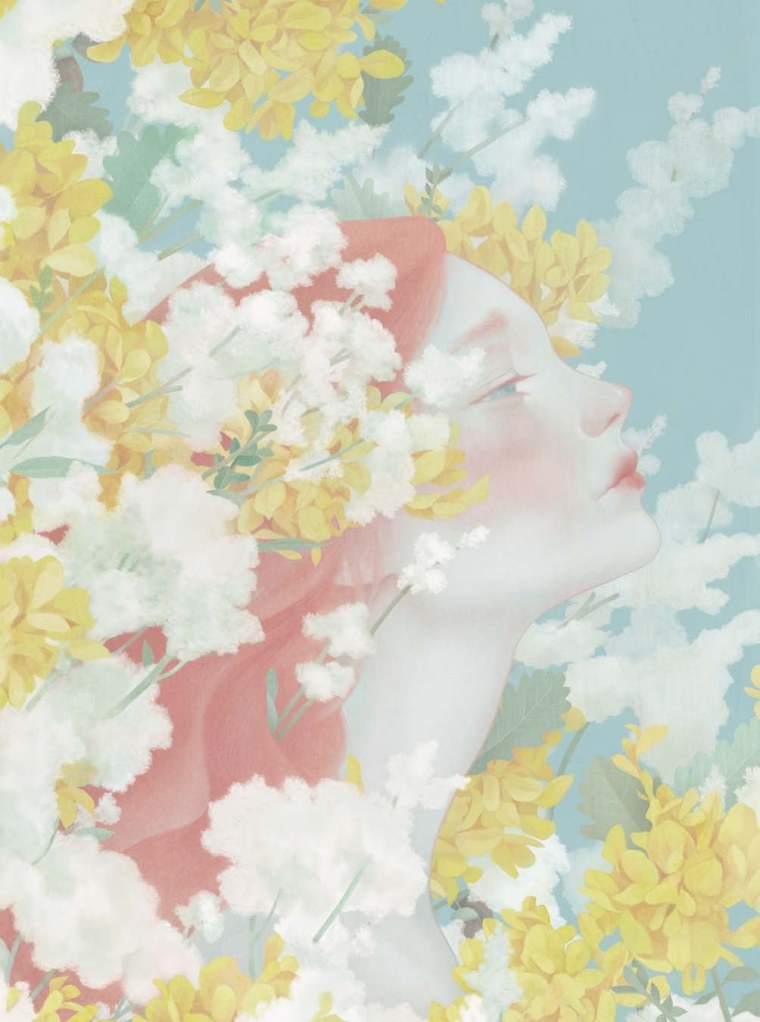 Девушка в ветре абстракция