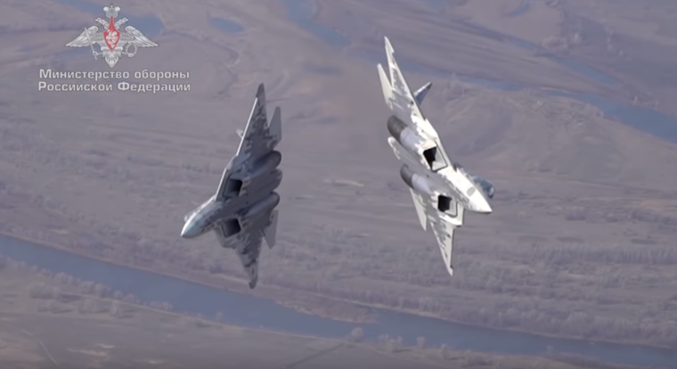 Самолёт Су-57 в Сирии