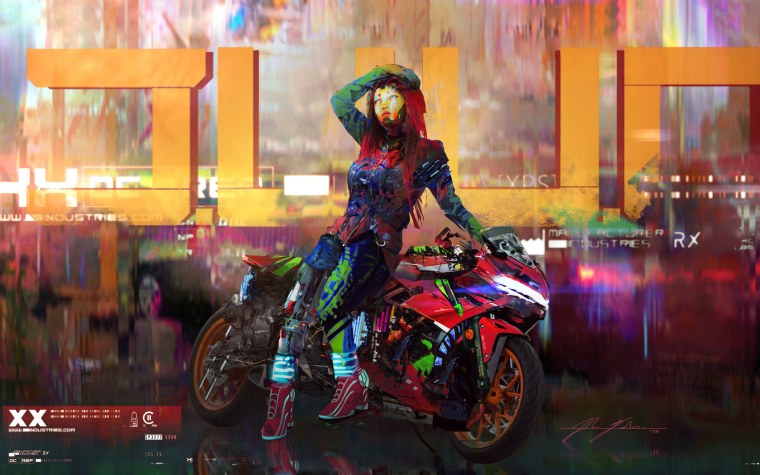 Мотоцикл Cyberpunk 2077 арт