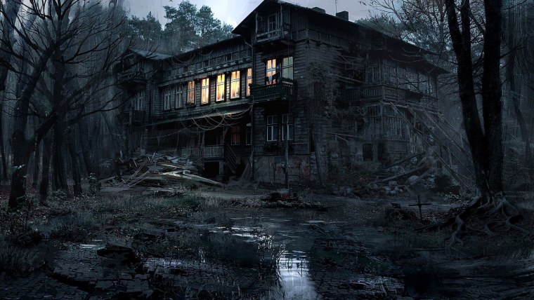 Лес темный страшный Слендер