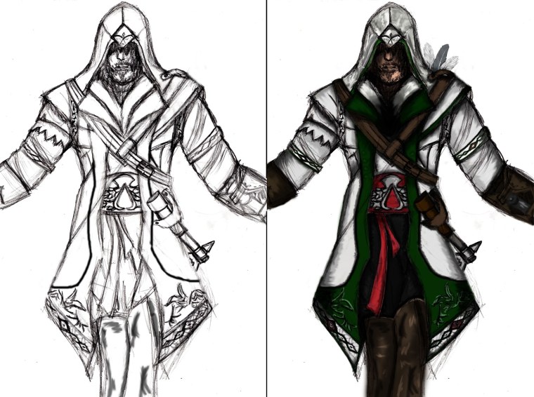 Раскраска ассасин Эцио