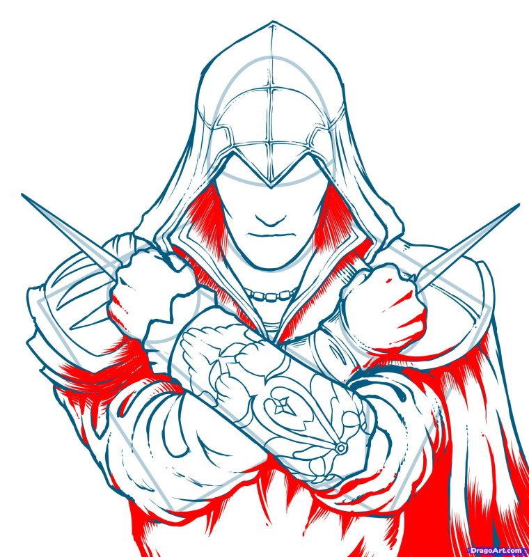 Раскраска ассасин Крид Эцио