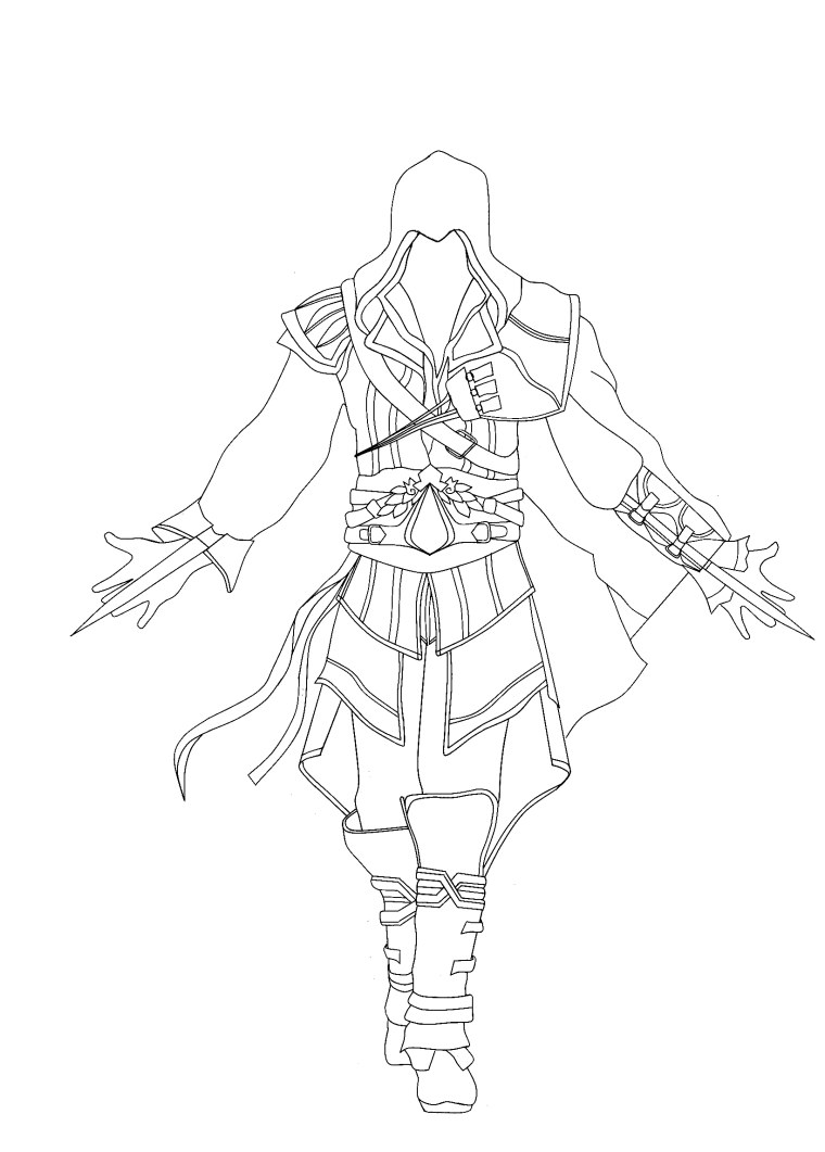 Раскраска ассасин Крид Эцио