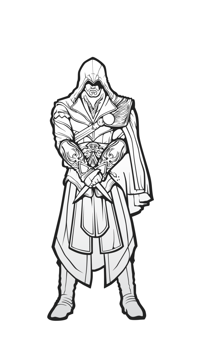 Раскраска ассасин Крид Эцио