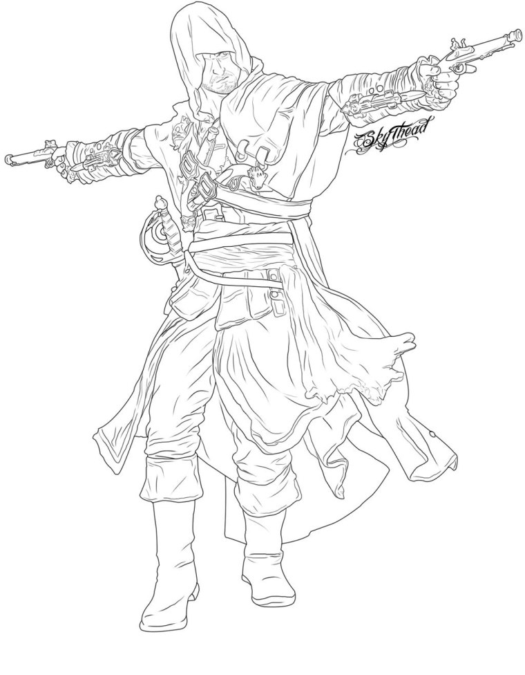 Раскраски ассасин Крид Шей