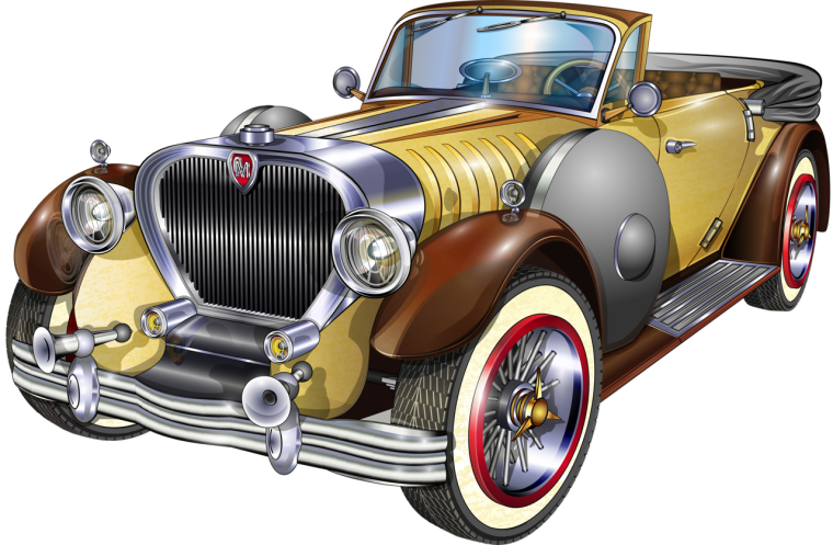 Мультяшный ретро автомобиль