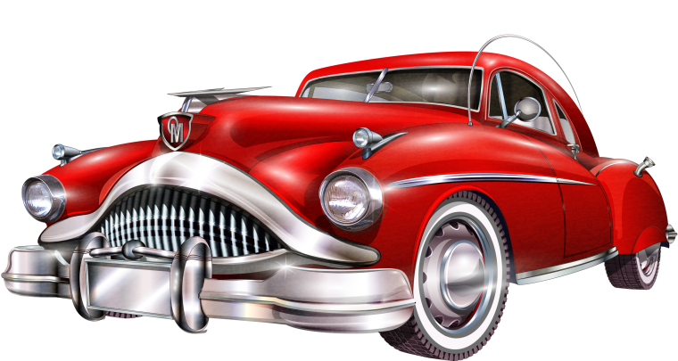 Мультяшный ретро автомобиль