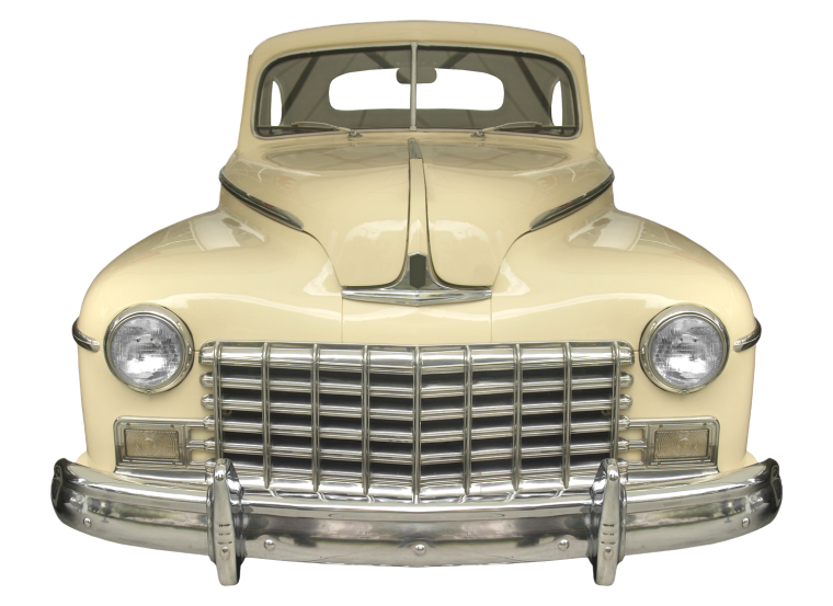 Старинный автомобиль на белом фоне