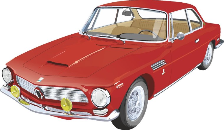 Старый автомобиль на белом фоне