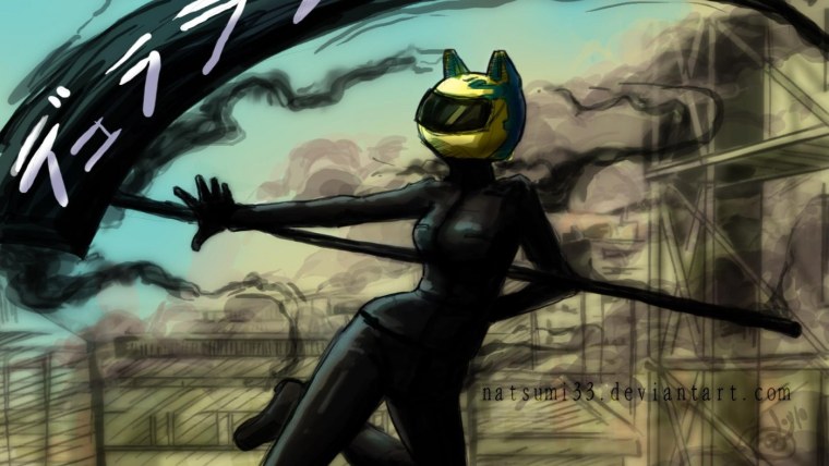 Дюрарара Селти на мотоцикле