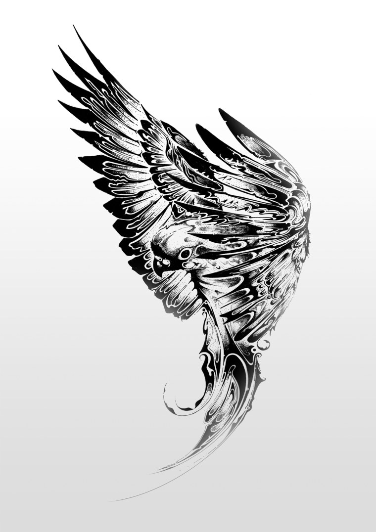 Сказочная птица в графике