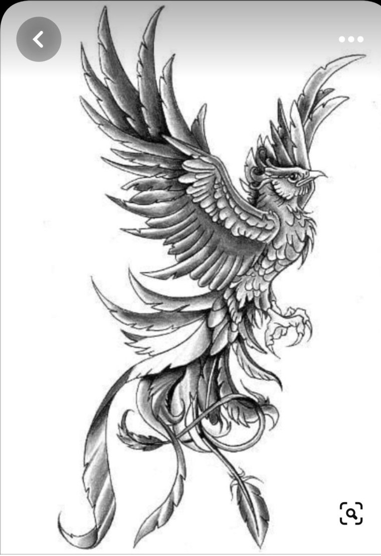 Птица Симург тату эскизы