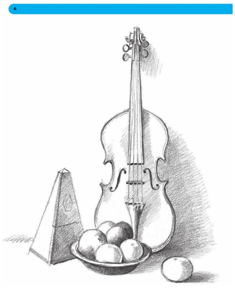 Кувшин и яблоко карандашом