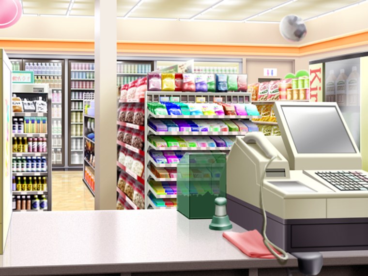 Магазин внутри касса