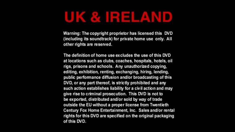 Warning предупреждение DVD