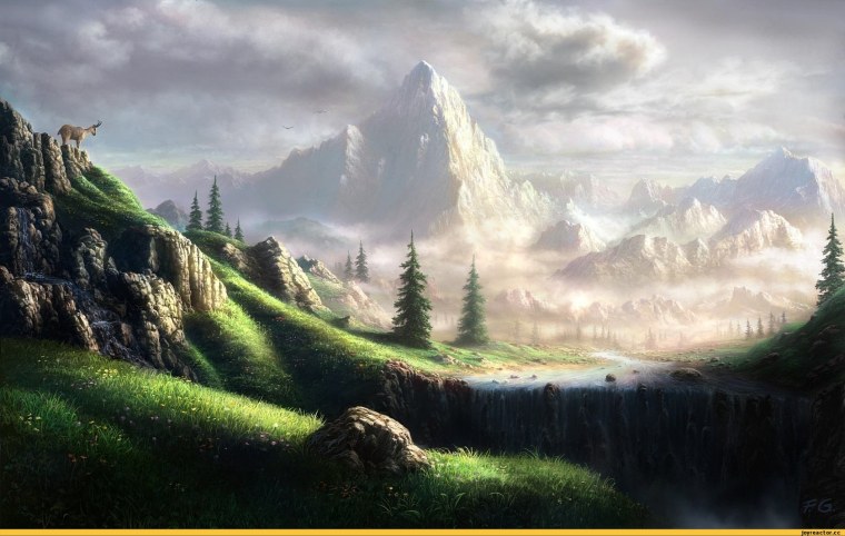 Кельты фэнтези горы лес