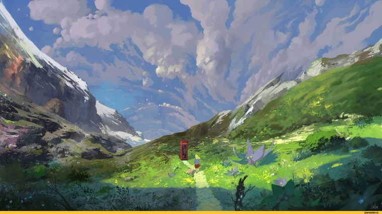 Аниме арты природа Долина